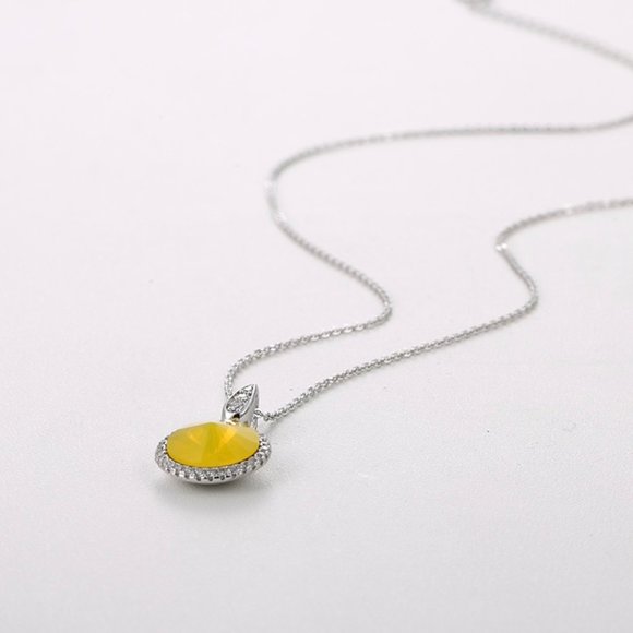 Pretty Yellow Swarovski Round Necklace - Picture 5 of 7